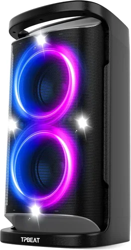 QxbJoy Altavoz Bluetooth Portátil: Sonido Potente de 160W de Pico, Bajo Profundo Inalámbrico, Boombox Grande, Subwoofer Grande, 15 Horas de Duración