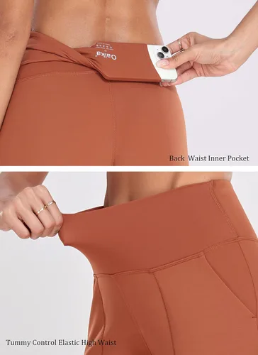 Miniatura 43 de Oalka - Pantalones deportivos para mujer, con cintura alta y bolsillos, para hacer deporte, yoga y entrenar