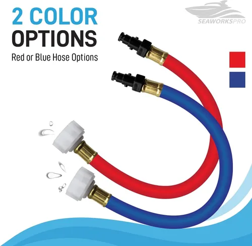 Miniatura 5 de Kit adaptador de manguera de descarga para Yamaha Waverunner Jet Ski PWC, rojo