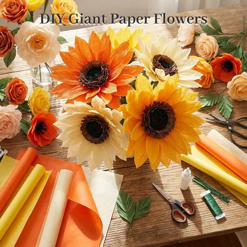 Miniatura 3 de Koogel 112 hojas de papel de seda naranja, papel de seda amarillo de 20 x 14 pulgadas para bolsas de regalo, manualidades, decoración de envoltura