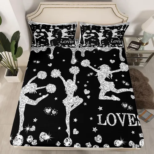 Miniatura 20 de Erosebridal Sábana bajera ajustable de gimnasia con bolsillo profundo para niñas y niños, tamaño individual, juego de ropa de cama deportiva