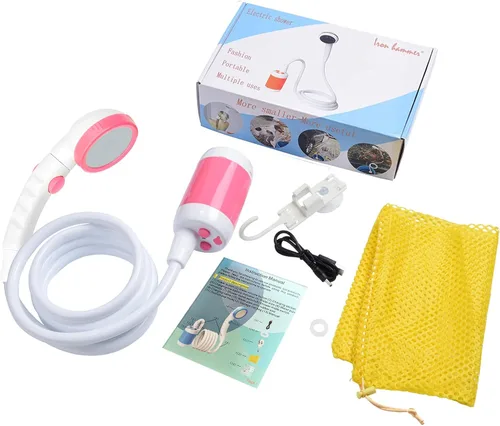 Miniatura 6 de Iron Hammer Campamento ducha portátil ducha camping ducha al aire libre campamento ducha cabeza para acampar Rosado