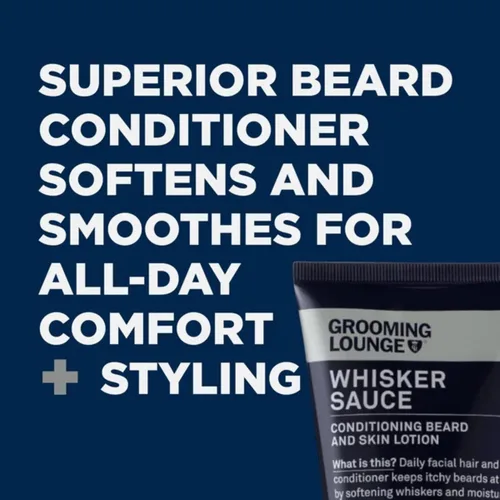 Miniatura 6 de Grooming Lounge Acondicionador de barba Whisker Sauce – Loción acondicionador para barba y piel – Elimina la picazón y la descamación – Permite
