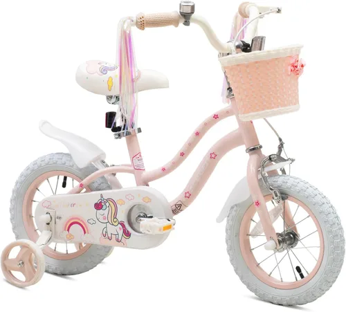 Bixike Bicicleta estilo princesa para niñas con canasta para niños y niñas pequeñas de 2 a 13 años, bicicleta de 12, 14, 16, 18 pulgadas para niños