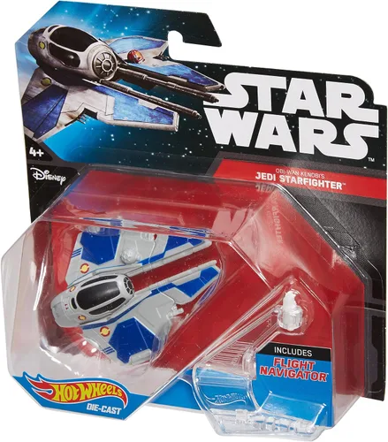 Miniatura 3 de Hot Wheels Vehículo interceptor Jedi de Star Wars Starship