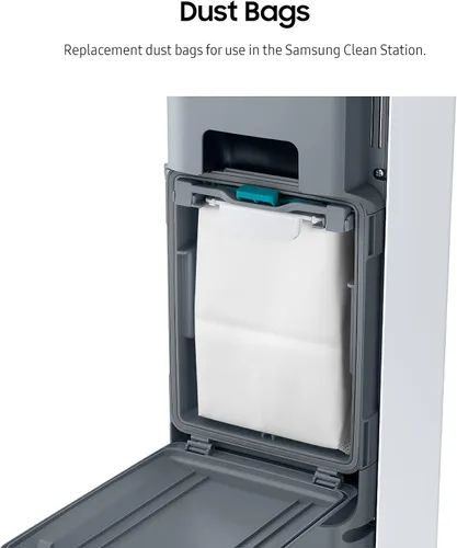 Miniatura 2 de SAMSUNG Bolsas de polvo Clean Station, paquete de 5 bolsas de repuesto para aspiradoras inalámbricas Jet Stick, solución higiénica de limpieza