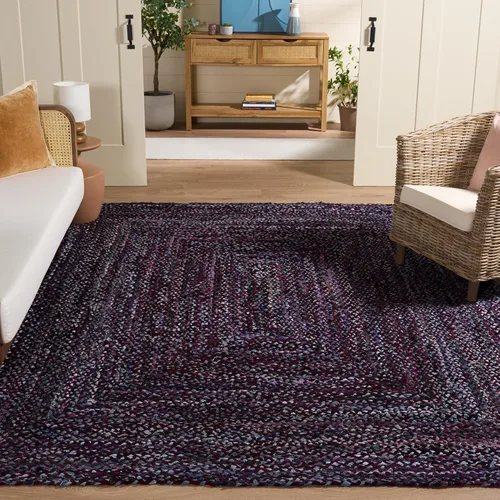 Miniatura 25 de SAFAVIEH Braided Collection - Alfombra de pasillo, 2 pies 3 pulgadas x 8 pies, color negro y azul, hecho a mano, reversible, ideal para dormitorio