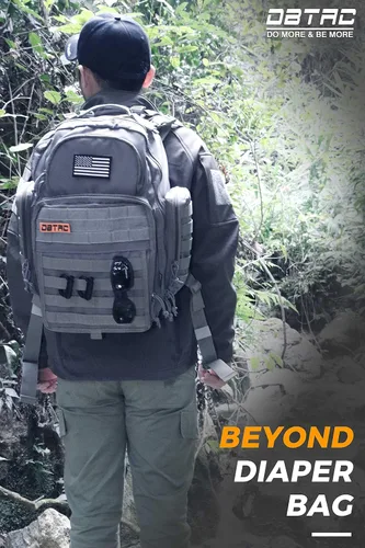 Miniatura 9 de DBTAC - Mochila para pañales para papá, bolsa de pañales grande para hombre con cambiador, bolsillos aislados+para limpiar, correas para cochecito