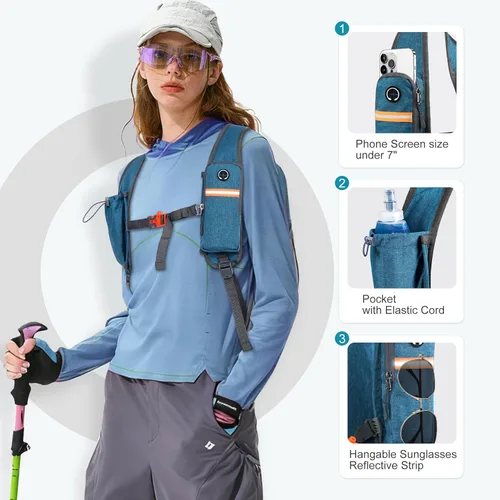 Miniatura 2 de FIORETTO Mochila de 10L para senderismo para mujeres y hombres, mini mochila plegable, ligera, mochila pequeña de día para camping, viaje, al aire