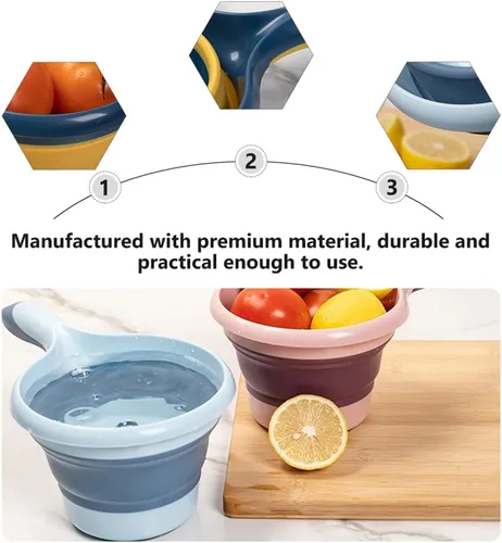 Miniatura 3 de Yardwe Cucharón de agua plegable con mango largo, cuchara de agua plegable portátil con gancho para colgar de 10.62 pulgadas, para uso doméstico