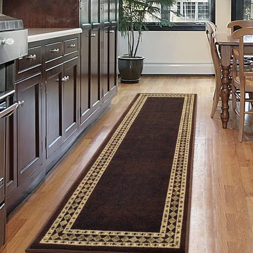 Miniatura 10 de Antep Rugs - Alfombras modernas con bordes, antideslizantes (antideslizante), de perfil bajo con respaldo de goma, para cocina, juego de 2 piezas