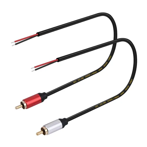 Miniatura 7 de HIEbee Cable de altavoz de 1 pie RCA macho conector adaptador a cable desnudo extremo abierto Pigtail Audio Video RCA Cable para amplificador