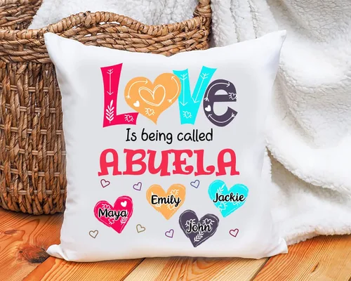 Miniatura 4 de Abuela - Almohada personalizada con corazón de amor, almohada personalizada para mamá, regalos para abuela, mamá de hija, nietos, día de la madre