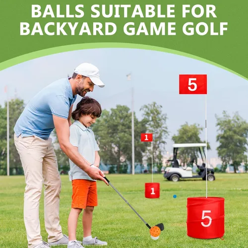 Miniatura 3 de SJEhome Juego de golf para patio trasero, 2 palos y 5 pelotas, adecuado para práctica de patio trasero de 9/6/3 hoyos, regalos de golf