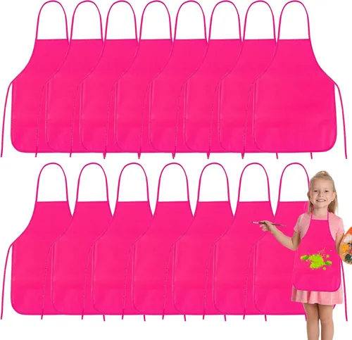 Miniatura 10 de PLULON 8 piezas de delantales para niños, delantales para niños para pintar, delantales de arte para niños, smocks a granel para actividades