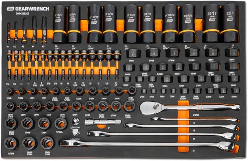 GEARWRENCH Juego de 97 herramientas para mecánicas Biter de pernos con guías de 1/4", 3/8", 1/2" en bandeja de almacenamiento de espuma - GWMSBBS02