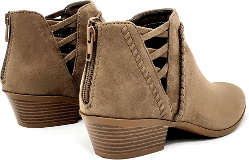 Miniatura 4 de Soda Sincere - Botines de tacón bajo para mujer con correas elásticas cruzadas