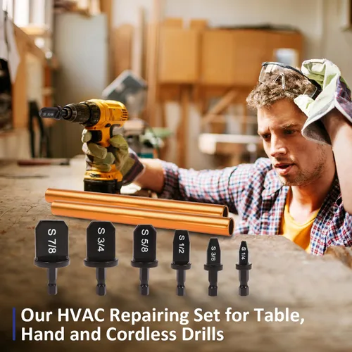 Miniatura 5 de Juego de reparación HVAC, expansor de tubo de cobre para aire acondicionado, herramienta hexagonal de estampación manual, tubo de cobre suave