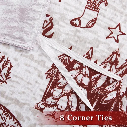 Miniatura 6 de CAROMIO Funda de Edredón de Navidad Tamaño Twin, Juego de Ropa de Cama de 2 Piezas con Funda de Edredón Estampada de Navidad (Twin, 68"x90")