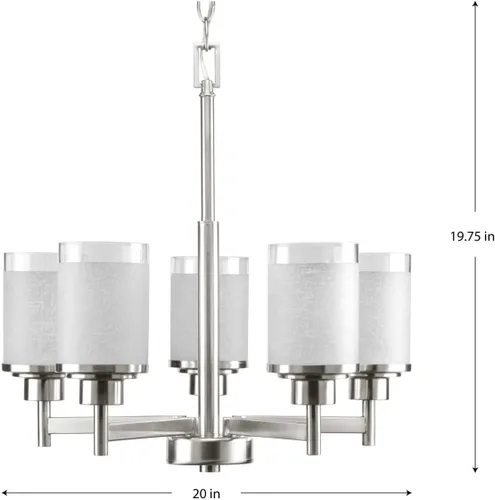 Miniatura 17 de Progress Lighting P4459 Alexa Candelabro de 5 luces, con pantalla de lino, de 20 pulgadas de alto., P4459-09, 100.00watts, 120.00 volts