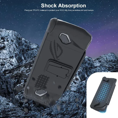Miniatura 2 de RGEEK Funda protectora para ASUS ROG Ally con soporte, funda ROG Ally con carcasa frontal desmontable, accesorios ROG Ally incluyen funda