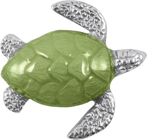 Mariposa Servilleta de tortuga marina verde | Verde | Brillante | Regalos | Pesas para servilletas | Aluminio SANDCAST reciclado | Hecho a mano en