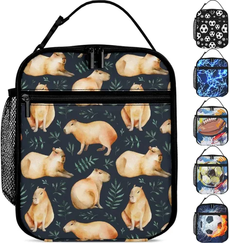 Miniatura 13 de Lonchera Lightning para niños y niñas, bolsa de almuerzo aislada reutilizable con bolsillo lateral, lonchera azul para niñas, niños y adolescentes