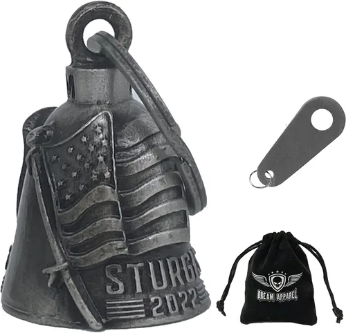 Miniatura 9 de Dream Apparel Campanas de motocicleta para motociclistas, accesorios de campanas pesadas y llavero para la suerte Viaja para vivir