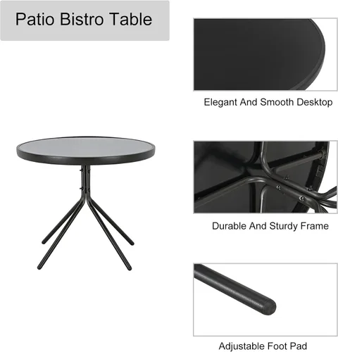 Miniatura 4 de LOKATSE HOME - Juego de camastros ajustables con mesa plegable, con cojines de color azul oscuro, para patio o exteriores (juego de 3 piezas)