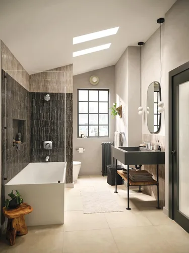 Miniatura 9 de Moen T6708BL Genta - Grifo de dos mandos para baño moderno.