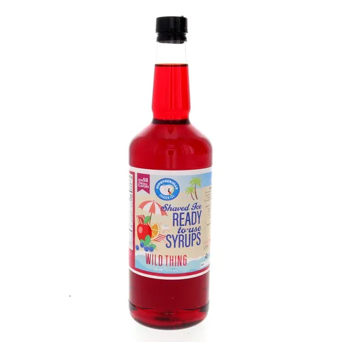 Miniatura 64 de Hypothermias Wild Cherry - Jarabe de sabores de cono de nieve hawaiano listo para usar (128 onzas líquidas), hielo afeitado, 100% azúcar de caña pura