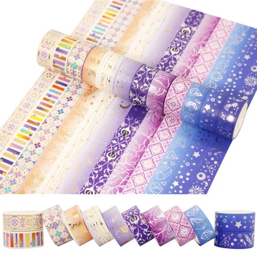 Miniatura 12 de Juego de 20 rollos de cinta washi floral de 0.591 in de ancho, cintas decorativas de papel para álbumes de recortes, diario, planificador