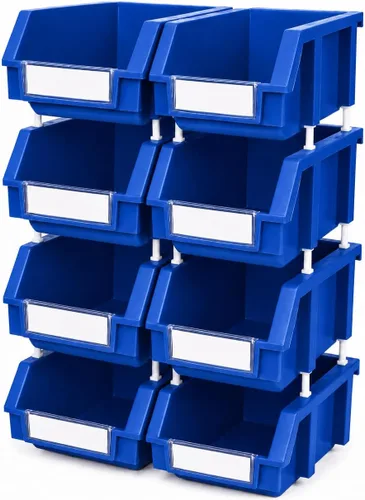 Miniatura 19 de Paquete de 2 cubos de almacenamiento apilables, organizador de polipropileno resistente de 8.4 x 11 x 6.9 pulgadas, diseño colgante y de conexión