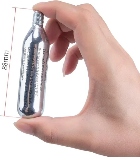 Miniatura 3 de CXWXC Cartuchos roscados de CO2 de 16g / 25g o inflador de CO2 para neumáticos de bicicleta - Cartucho para inflador de CO2 con conexión roscada