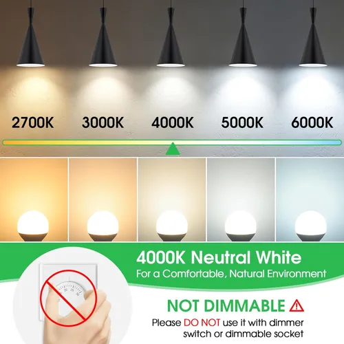 Miniatura 4 de MAXvolador Bombillas LED E12 equivalentes a 60 W, color blanco neutro 4000 K, bombillas de candelabro de base pequeña CRI de 600 lúmenes, 6 W
