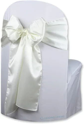 Miniatura 25 de Funda de satén para silla con lazo – Elegantes fajas para bodas, banquetes, recepciones, eventos especiales, restaurantes y fiestas – 28 opciones