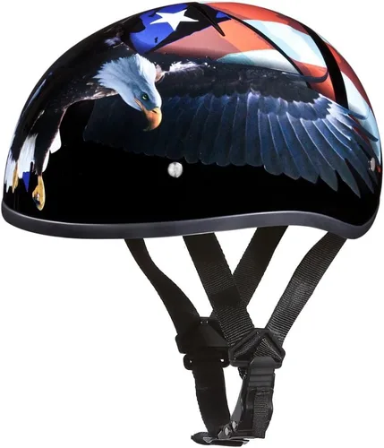 Miniatura 19 de Daytona Helmets - Medio casco de motocicleta con diseño de calavera y huesos cruzados – Aprobado DOT [Gráficos]