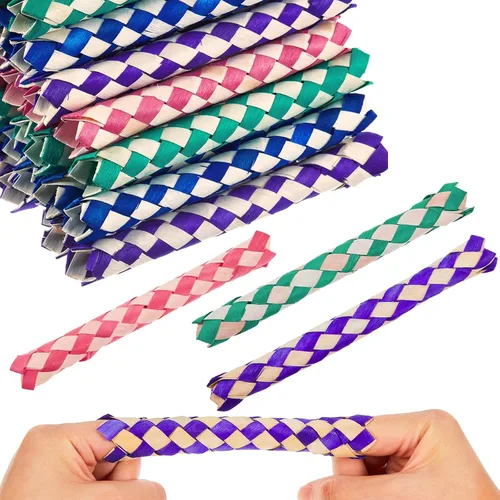Miniatura 8 de Syhood 12 trampas chinas para dedos de bambú para niños y adultos, juguete para masticar pájaros, picador de forrajería, juguetes divertidos