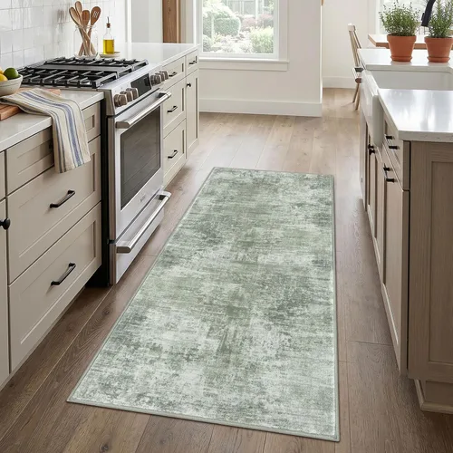 Miniatura 849 de IOHOUZE Alfombra abstracta lavable de 3 x 12 pies para pasillos, antideslizante para cocina, camino de entrada de lana sintética para interiores