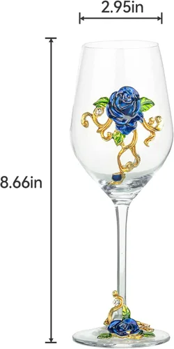Miniatura 6 de jessie Copa de vino pintada a mano con flores esmaltadas, copa de vino de ginebra para cumpleaños, Día de la Madre, regalos