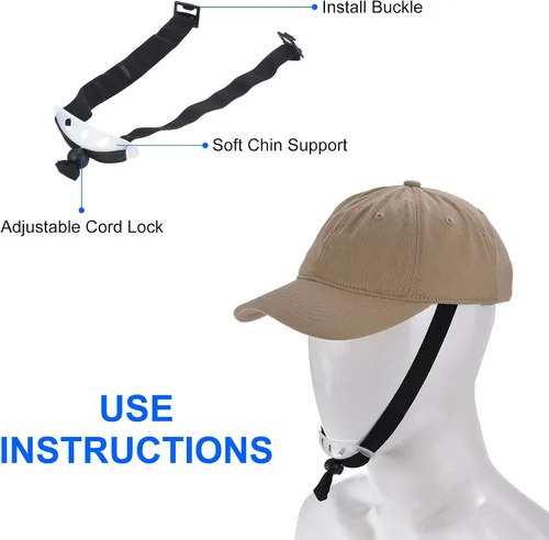 Miniatura 6 de uxcell 2 piezas de inserción de gorra de béisbol, de ABS, gorra de seguridad ligera con correa ajustable para protección de la cabeza