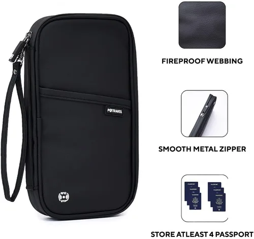 Miniatura 3 de ARTOS Carpeta de viaje para organizador de documentos, Negro -, Cartera Rfid