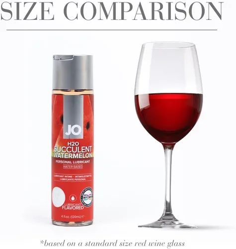 Miniatura 3 de JO H₂O - Lubricante con sabor a sandía, lubricante personal comestible a base de agua, sin azúcar, sandía suculenta - 4 onzas líquidas