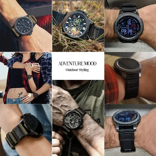 Miniatura 2 de Correa compatible con Samsung Galaxy Watch 3 de 1.772 in/Galaxy Watch 1.811 in/Gear S3 Frontier, correa de repuesto deportiva de nailon de 0.866