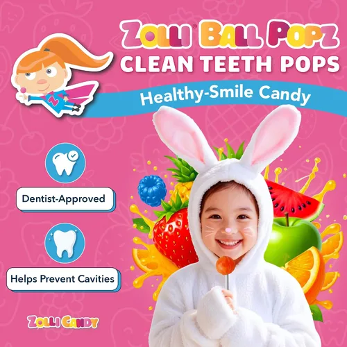Miniatura 2 de Zollipops Paletas Zolli Ball Popz Clean Teeth, Pascua, 3.1 onzas