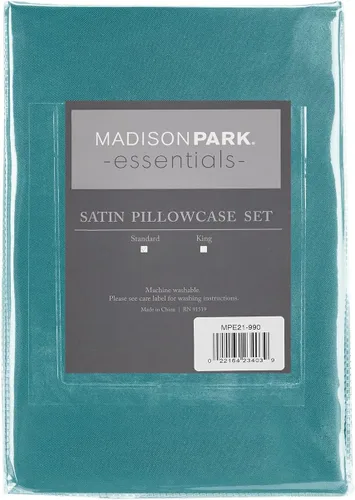 Miniatura 174 de Madison Park Essentials - Juego de sábanas de satén de lujo y sedoso con brillo natural, bolsillo elástico de 14 pulgadas para colchones de hasta 16
