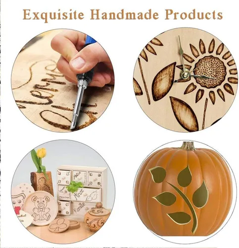 Miniatura 5 de Kit de Combustión de Madera, Herramienta de Combustión de Madera con Temperatura Ajustable 200~450 ℃, Kit de Pirografía para Adultos Principiantes