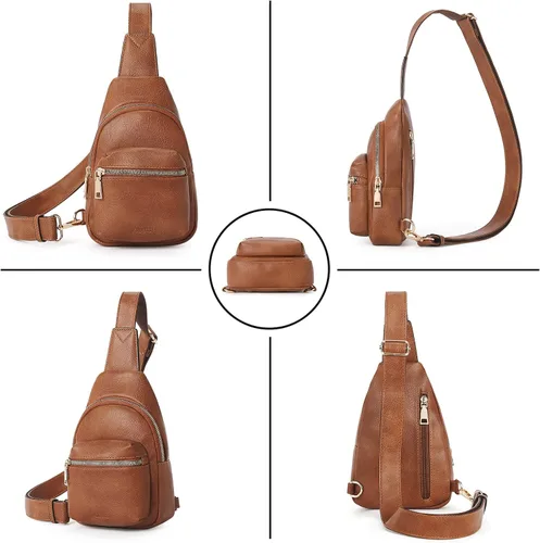 Miniatura 7 de CLUCI Small Sling Bag for Women, Leather Crossbody Fanny Packs Trendy, Women's Chest Bag