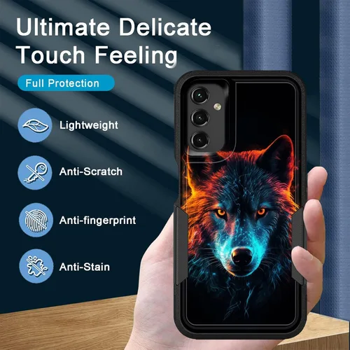 Miniatura 7 de Funda para Galaxy A14 5G, resistente de doble capa híbrida de policarbonato duro, goma suave, a prueba de golpes, funda protectora resistente