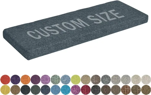 Miniatura 30 de Cojín de banco de tamaño personalizado, 30 colores, cojín de asiento de ventana panorámica, espuma gruesa de tapicería de 1.18 pulgadas, 1.97